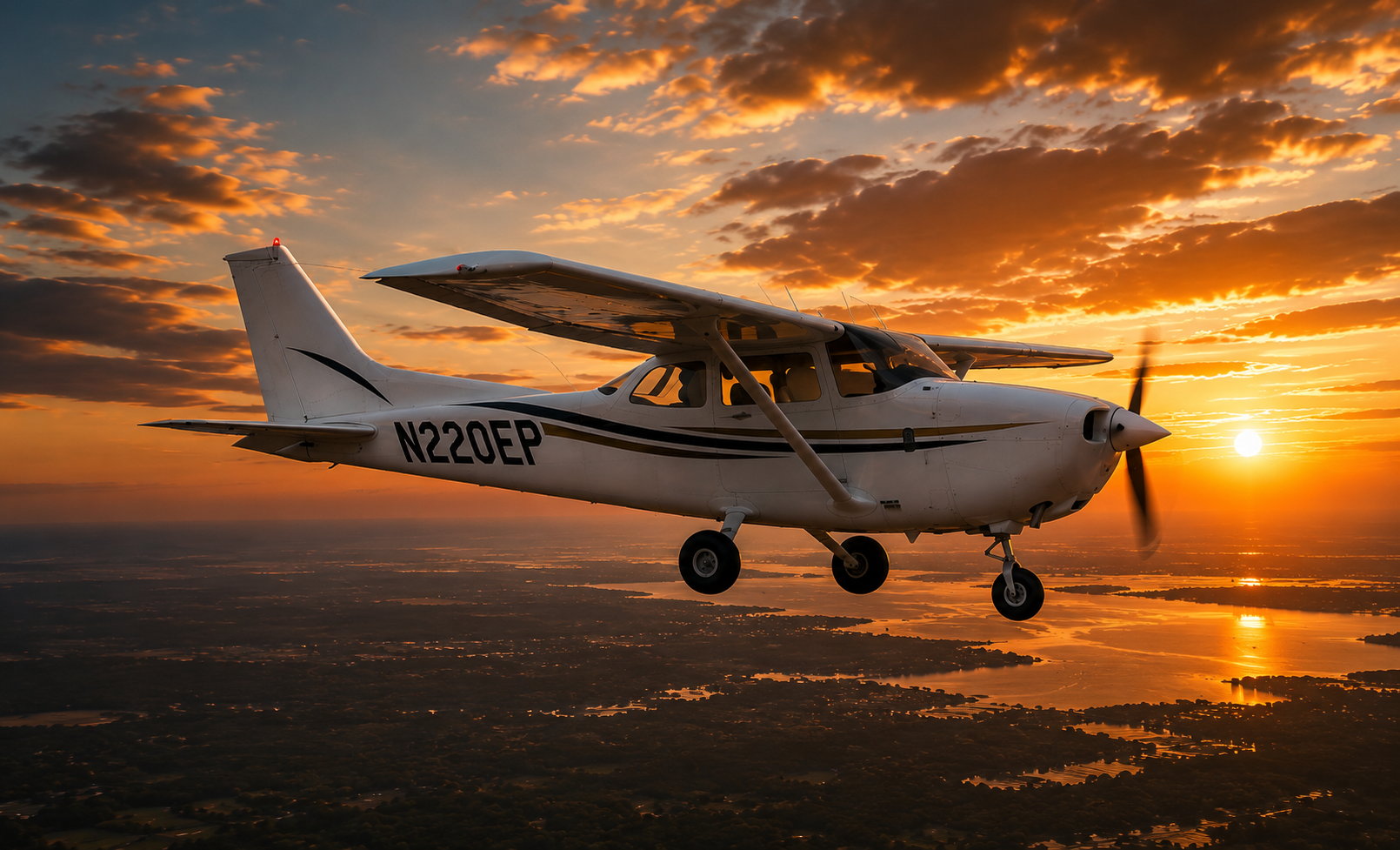 Cessna 172SP in flight